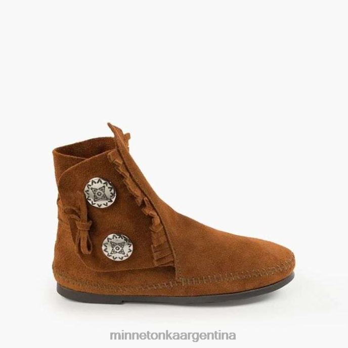 calzado marrón hombres bota con suela dura de dos botones Minnetonka R6DN442