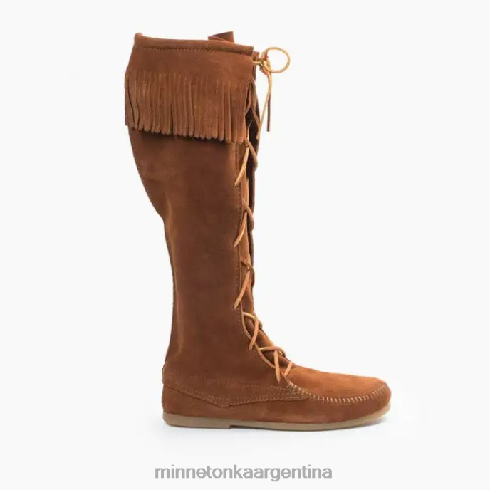calzado marrón hombres botas altas hasta la rodilla con encaje delantero Minnetonka R6DN441