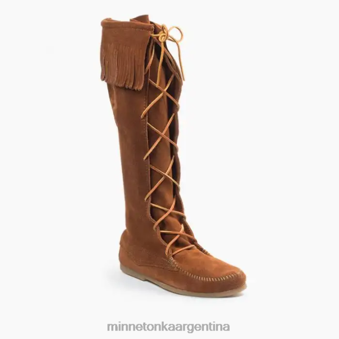 calzado marrón hombres botas altas hasta la rodilla con encaje delantero Minnetonka R6DN441