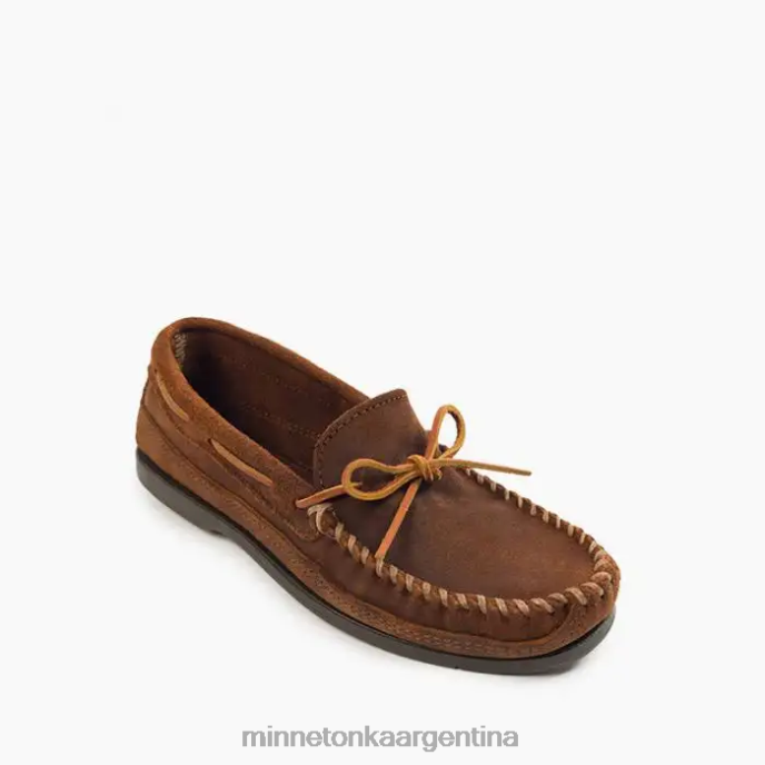 calzado gorguera marrón hombres moc de suela dura esencial Minnetonka R6DN339
