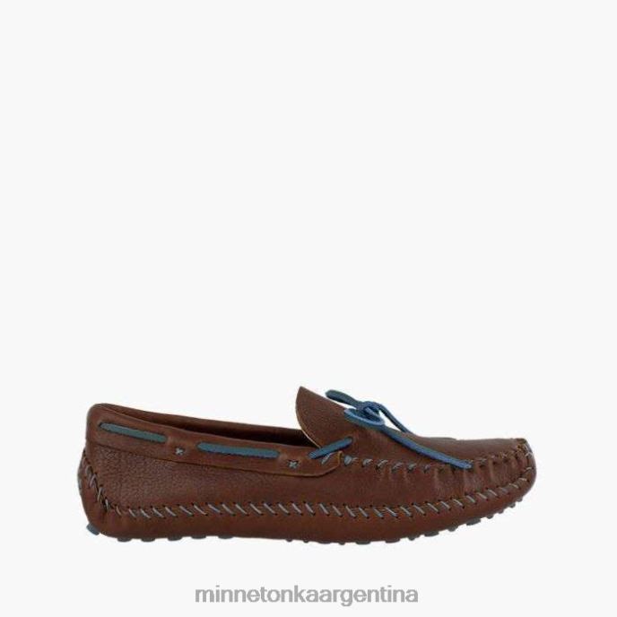 calzado marrón/azul acero hombres p.w. moc de conducción Minnetonka R6DN378