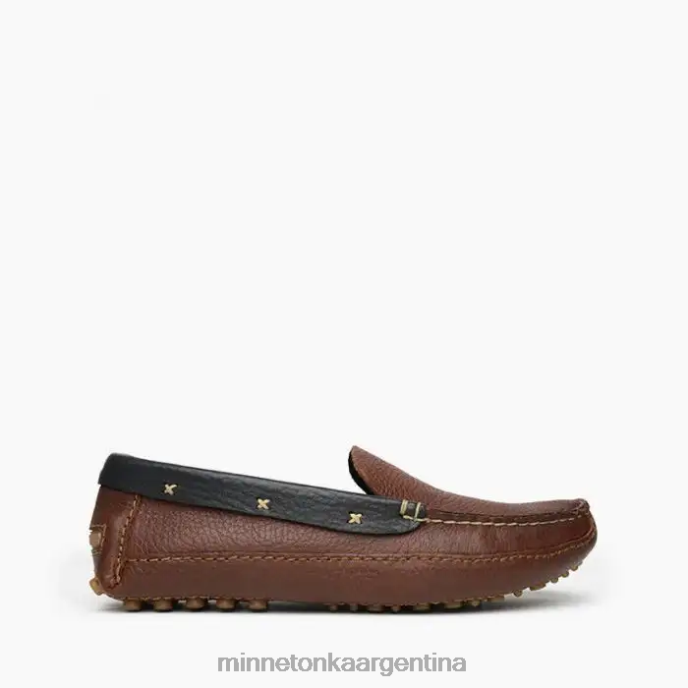 calzado marrón con cuello negro hombres p.w. mocasín de conducción Minnetonka R6DN392
