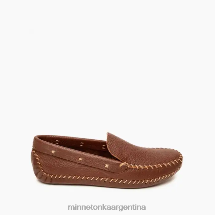 calzado marrón hombres p.w. mocasines de conducción con suela blanda Minnetonka R6DN374