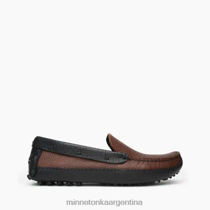 calzado marrón superior y negro inferior hombres p.w. mocasín de conducción Minnetonka R6DN386