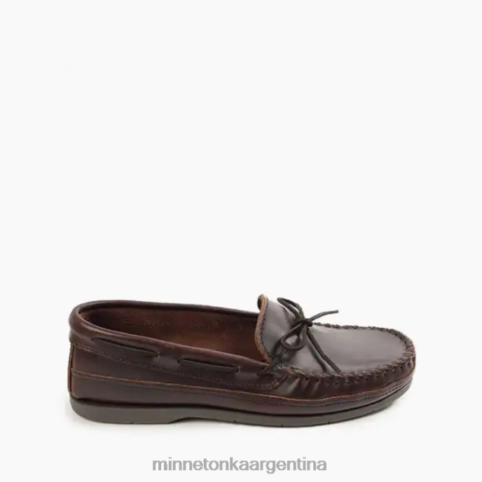 calzado marron oscuro hombres moc de suela dura esencial Minnetonka R6DN340