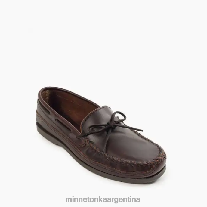calzado marron oscuro hombres moc de suela dura esencial Minnetonka R6DN340