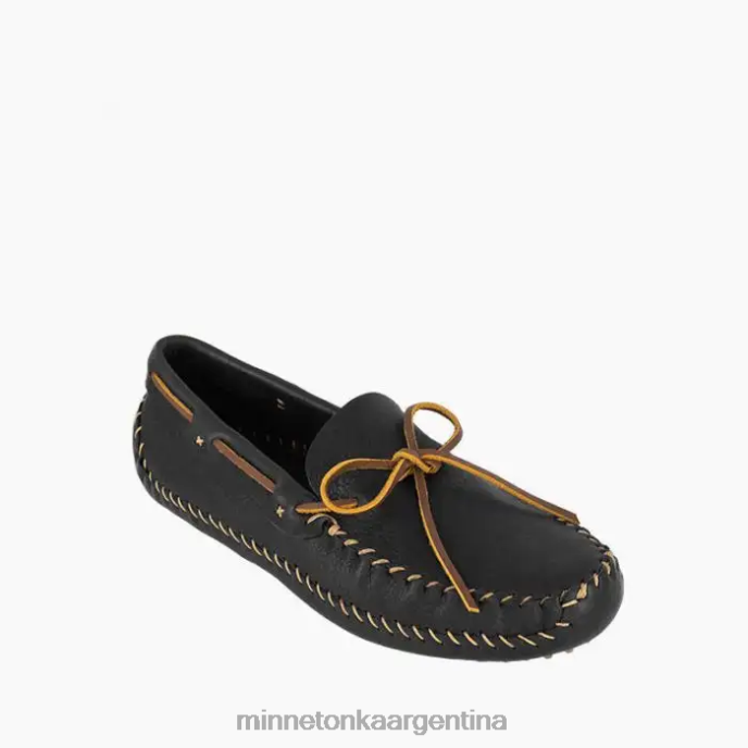 calzado negro/bronceado hombres p.w. moc de conducción Minnetonka R6DN382