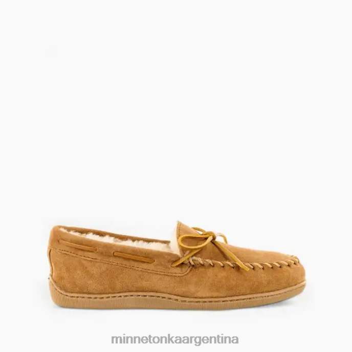 calzado bronceado dorado hombres Moc con suela dura de piel de oveja Minnetonka R6DN402
