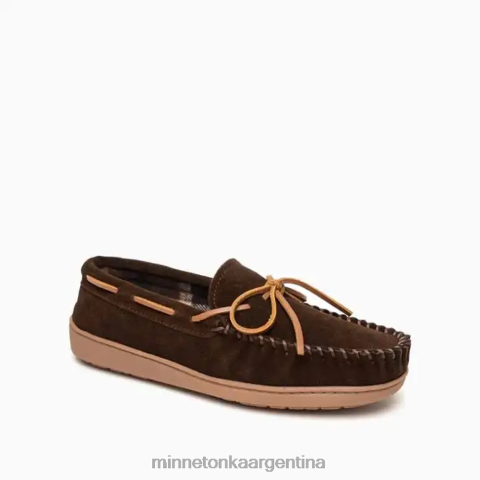 calzado chocolate hombres suela dura forrada a cuadros Minnetonka R6DN431