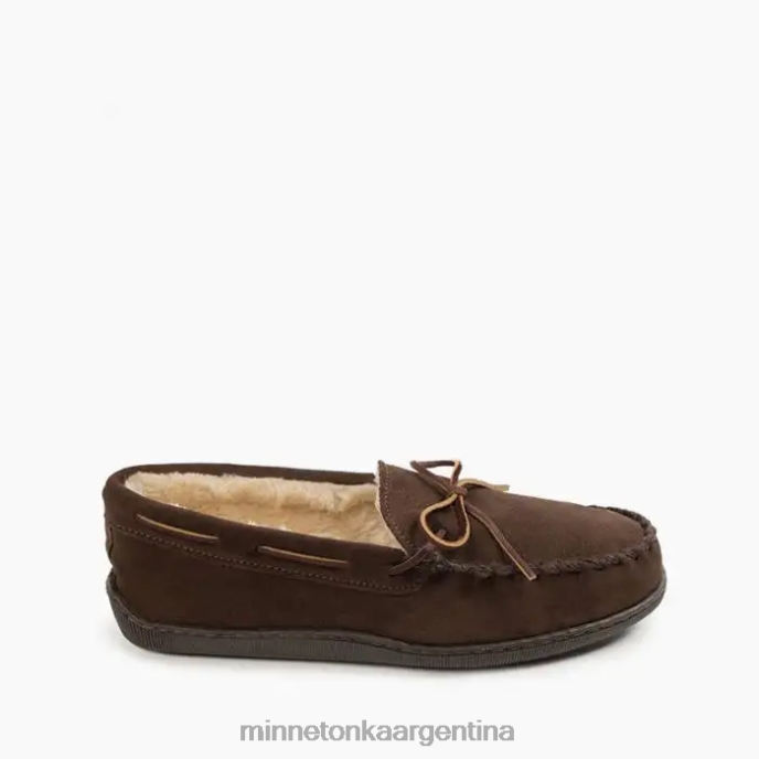 calzado chocolate hombres suela dura forrada de pelo Minnetonka R6DN398