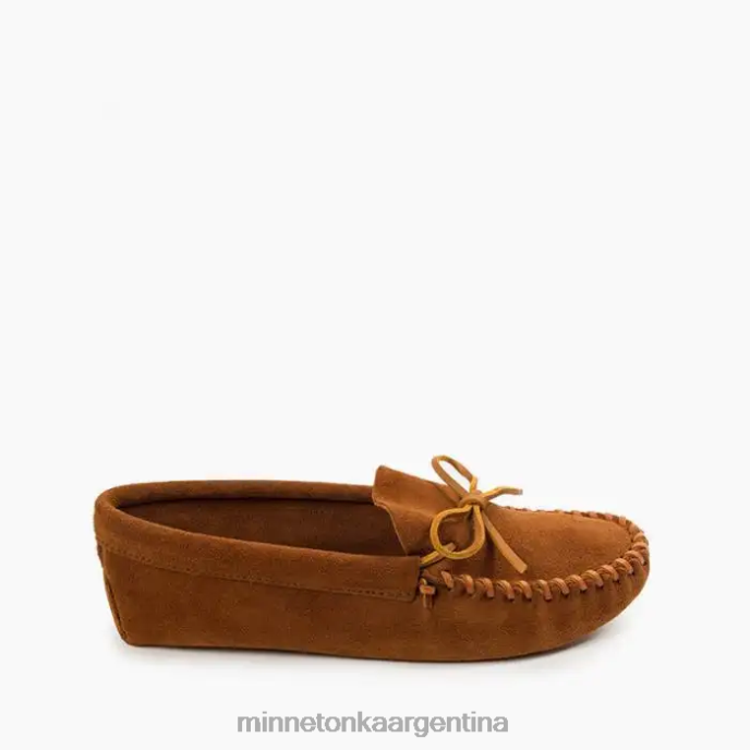calzado marrón hombres suela blanda con cordones de cuero Minnetonka R6DN360