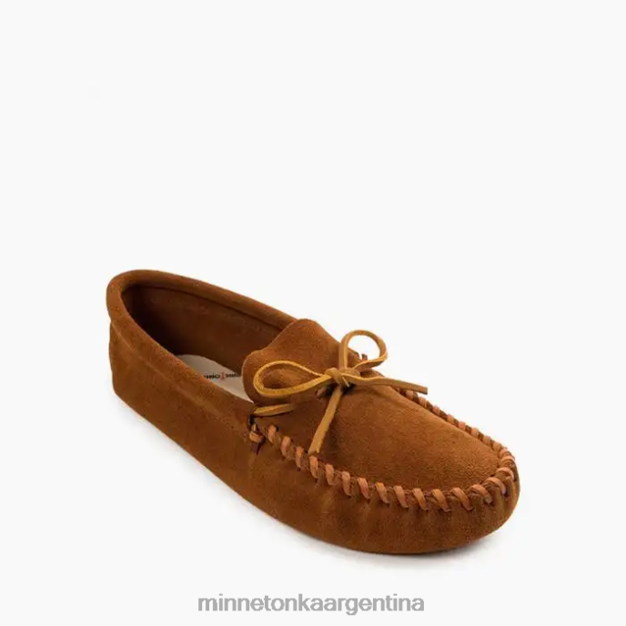 calzado marrón hombres suela blanda con cordones de cuero Minnetonka R6DN360