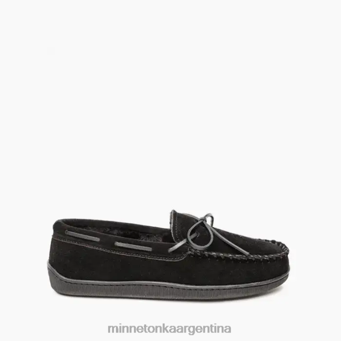 calzado negro hombres suela dura forrada de pelo Minnetonka R6DN395