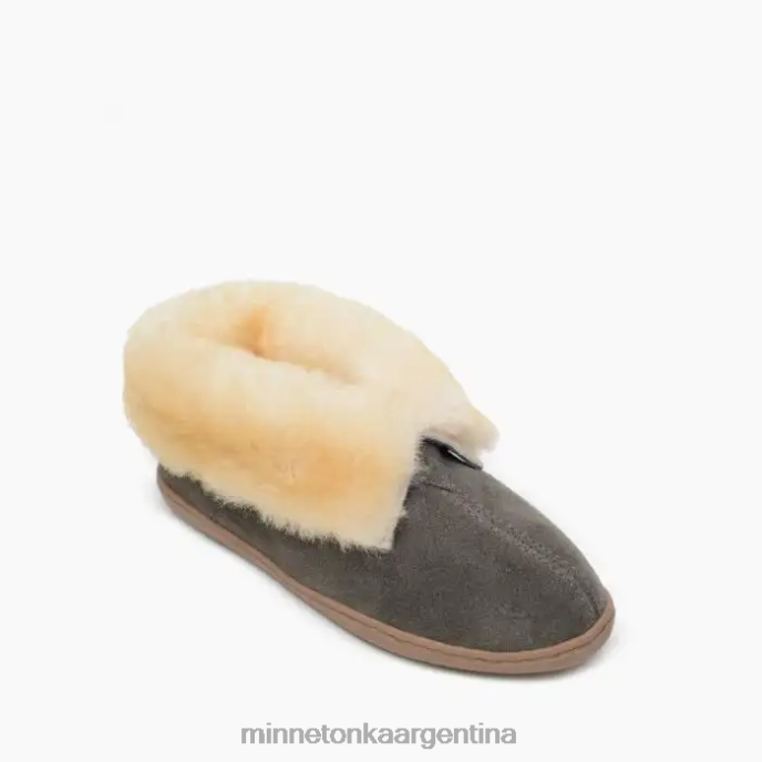 calzado gris mujer botín de piel de oveja Minnetonka R6DN35