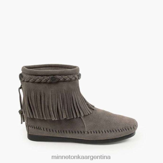 calzado gris mujer bota alta con cremallera trasera Minnetonka R6DN12