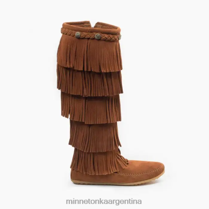 calzado marrón mujer Bota con flecos de 5 capas. Minnetonka R6DN28