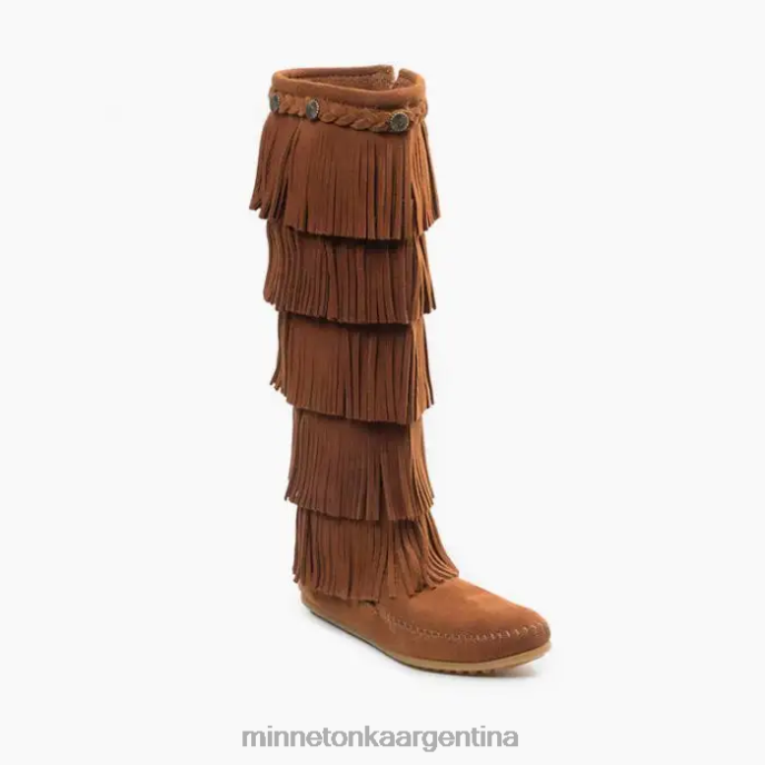 calzado marrón mujer Bota con flecos de 5 capas. Minnetonka R6DN28