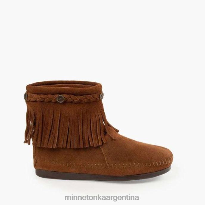 calzado marrón mujer bota alta con cremallera trasera Minnetonka R6DN10