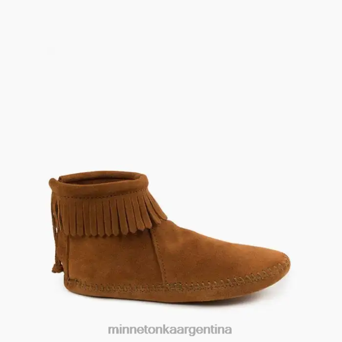 calzado marrón mujer bota con suela blanda y cremallera trasera Minnetonka R6DN8