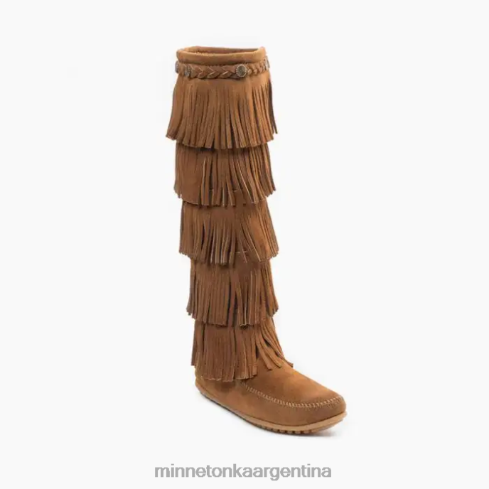 calzado marrón polvoriento mujer Bota con flecos de 5 capas. Minnetonka R6DN29