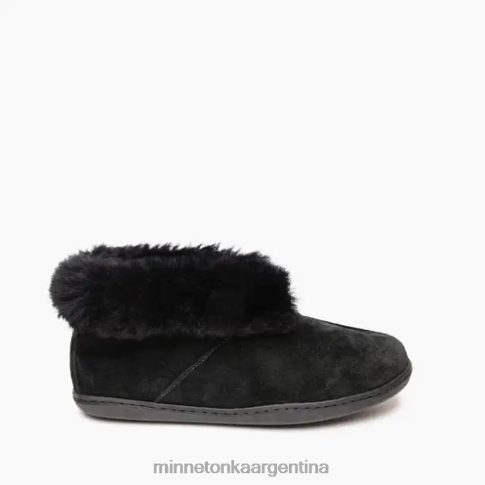 calzado negro mujer botín de piel de oveja Minnetonka R6DN33
