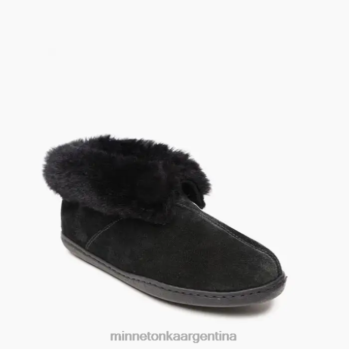 calzado negro mujer botín de piel de oveja Minnetonka R6DN33