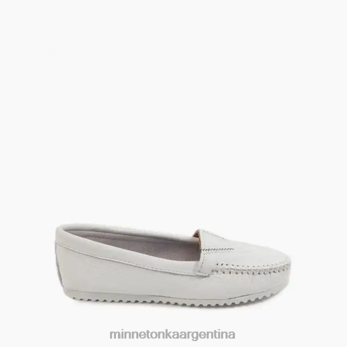 calzado blanco mujer frente de piel de venado Minnetonka R6DN123