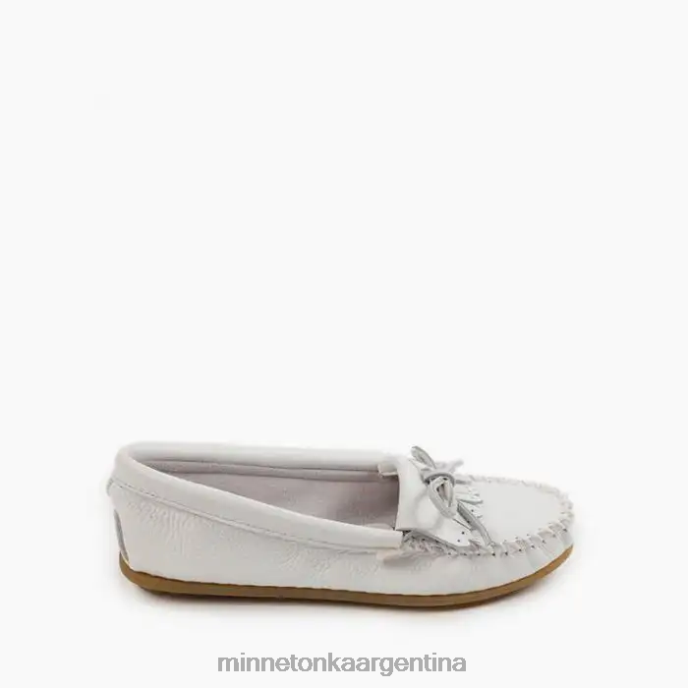 calzado blanco mujer kilty de piel de venado Minnetonka R6DN98