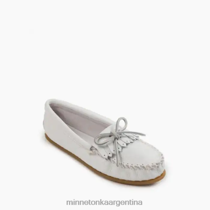 calzado blanco mujer kilty de piel de venado Minnetonka R6DN98
