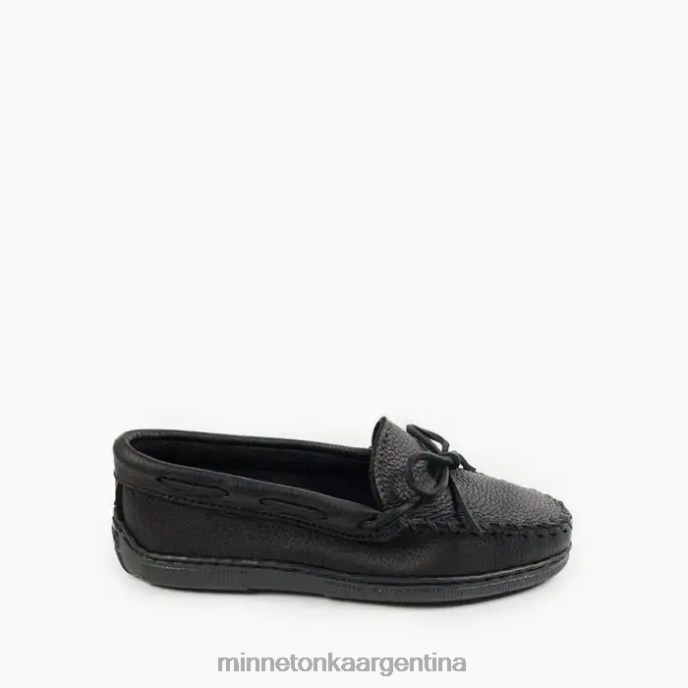 calzado negro mujer clásico de piel de alce Minnetonka R6DN107