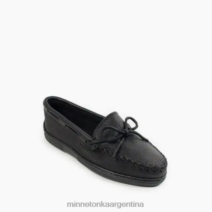 calzado negro mujer clásico de piel de alce Minnetonka R6DN107