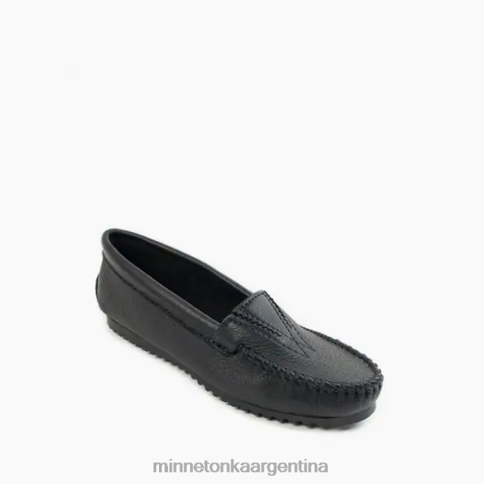 calzado negro mujer frente de piel de venado Minnetonka R6DN120