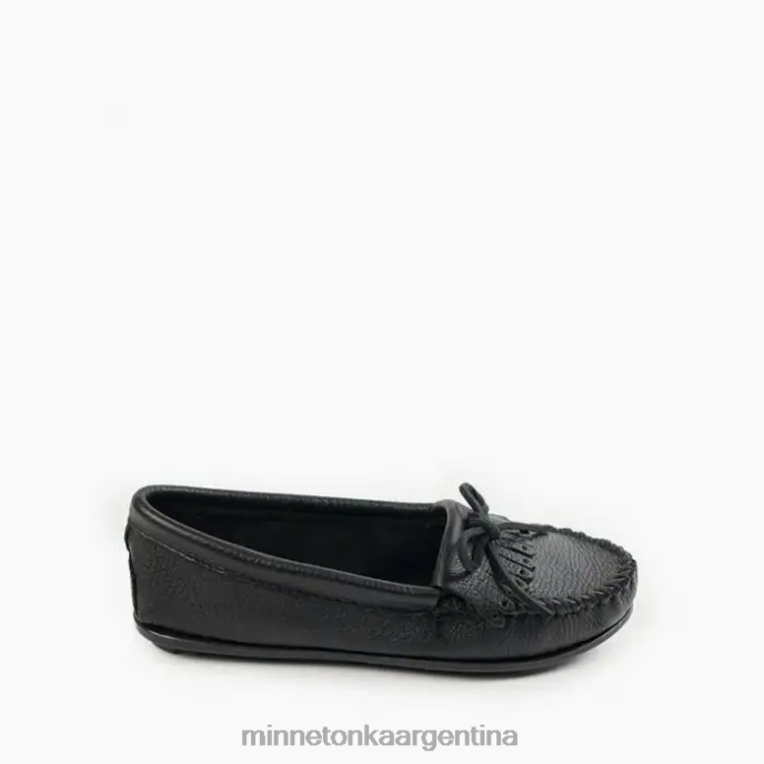 calzado negro mujer kilty de piel de venado Minnetonka R6DN94