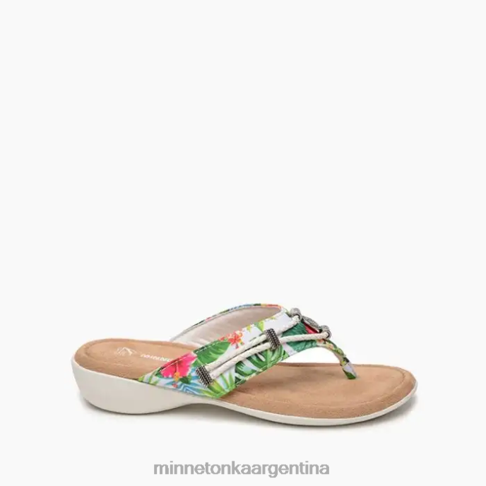 calzado estampado tropical blanco mujer plata 360 Minnetonka R6DN164