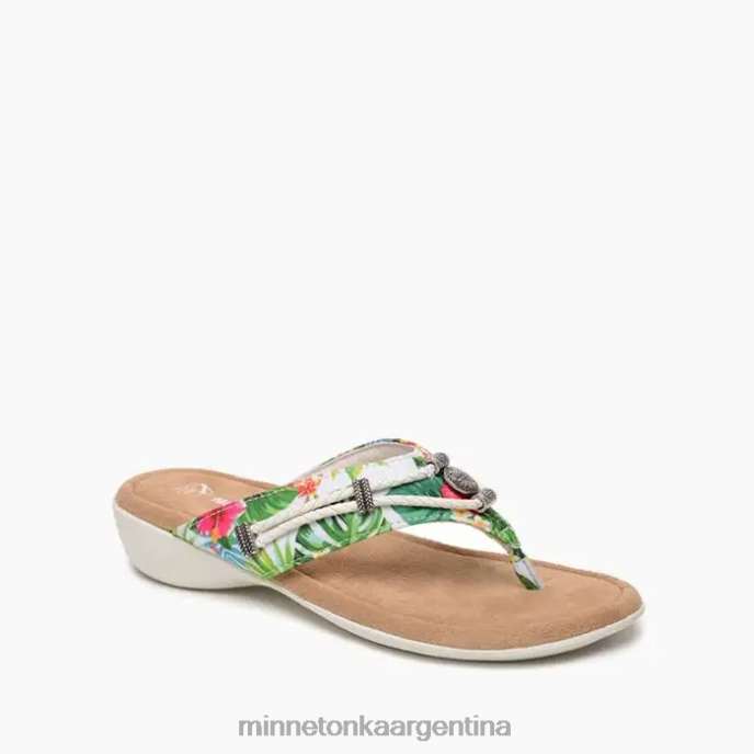 calzado estampado tropical blanco mujer plata 360 Minnetonka R6DN164
