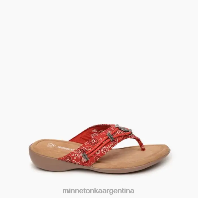 calzado pañuelo rojo mujer plata 360 Minnetonka R6DN160