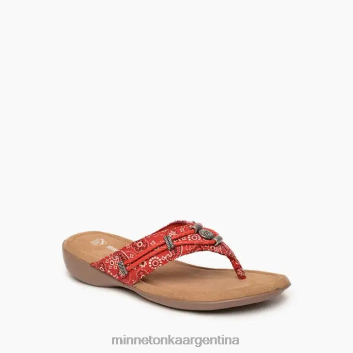 calzado pañuelo rojo mujer plata 360 Minnetonka R6DN160