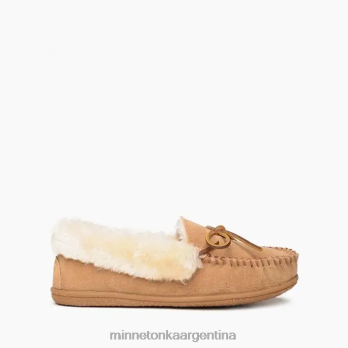 calzado canela mujer mocasín con cuello camp Minnetonka R6DN269