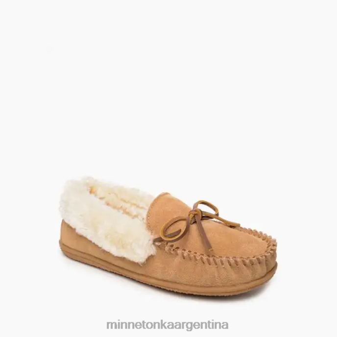 calzado canela mujer mocasín con cuello camp Minnetonka R6DN269