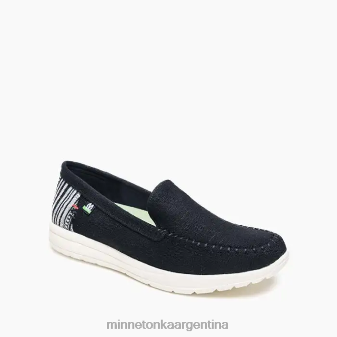 calzado lino negro mujer descubrir Minnetonka R6DN104