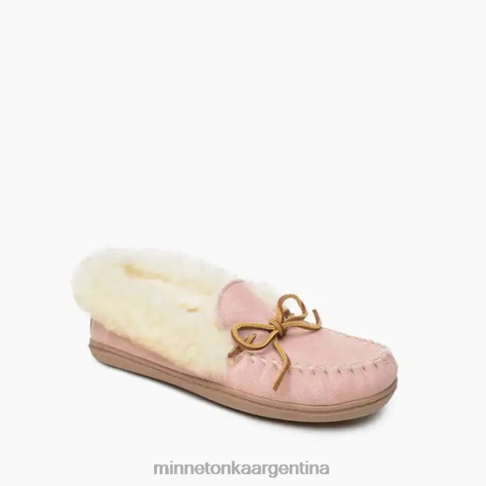 calzado rubor rosado mujer mocasín de piel de oveja alpina Minnetonka R6DN227