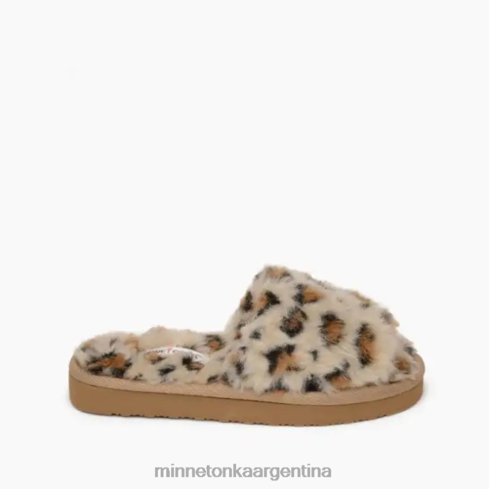 calzado estampado de leopardo crema niños lila Minnetonka R6DN505