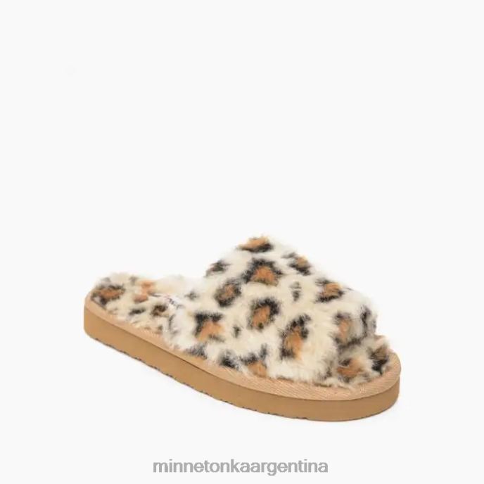 calzado estampado de leopardo crema niños lila Minnetonka R6DN505