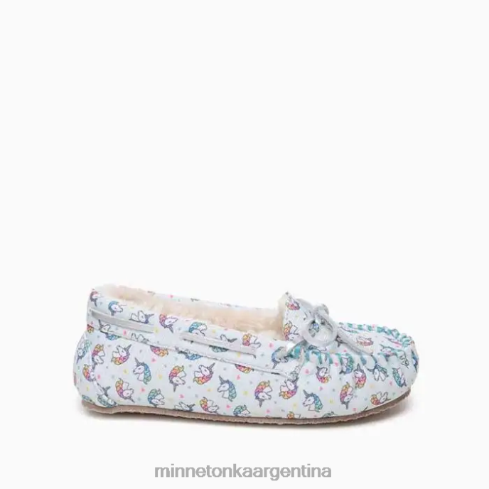 calzado estampado de unicornio azul niños moc unicornio Minnetonka R6DN510
