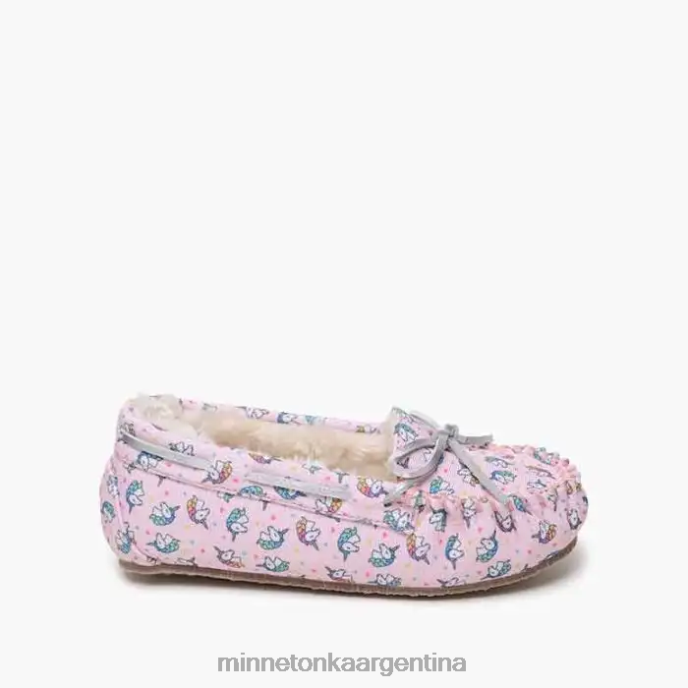 calzado estampado de unicornio rosa niños moc unicornio Minnetonka R6DN511